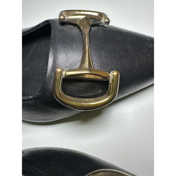 ZARA Black Leather Slingback Pointed Toe Mules Buckle Women Heels US 8 EU 39 NEW - Picture 9 of 14